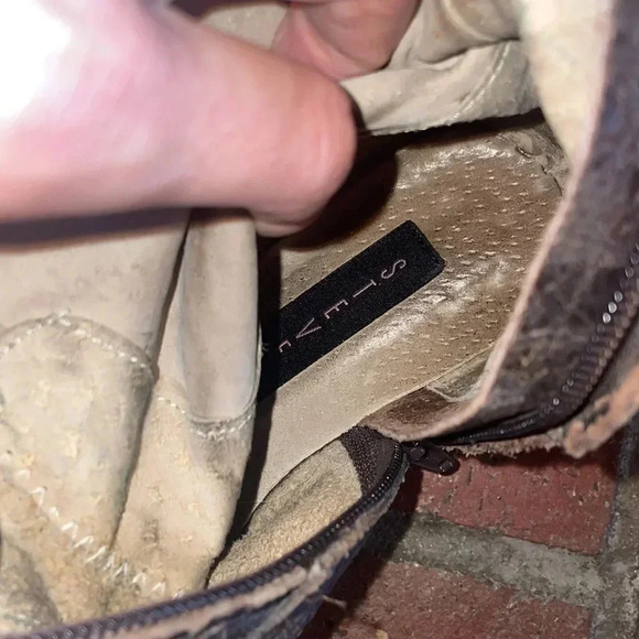 Brown Steve Madden Rains Crackled‎ Leather Boots 8 - Picture 7 of 7